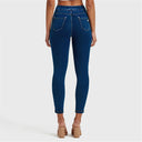 N.O.W® Denim - High Waisted - 7/8 Length - Dark Blue + Yellow Stitching