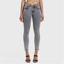 N.O.W® Denim - High Waisted - 7/8 Length - Grey + Yellow Stitching