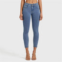 N.O.W® Denim - High Waisted - 7/8 Length - Light Blue + Yellow Stitching