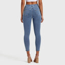 N.O.W® Denim - High Waisted - 7/8 Length - Light Blue + Yellow Stitching