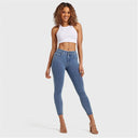 N.O.W® Denim - High Waisted - 7/8 Length - Light Blue + Yellow Stitching