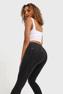 N.O.W® Denim - High Waisted - Full Length - Black + Black Stitching