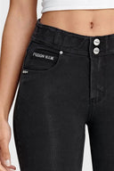 N.O.W® Denim - High Waisted - Full Length - Black + Black Stitching