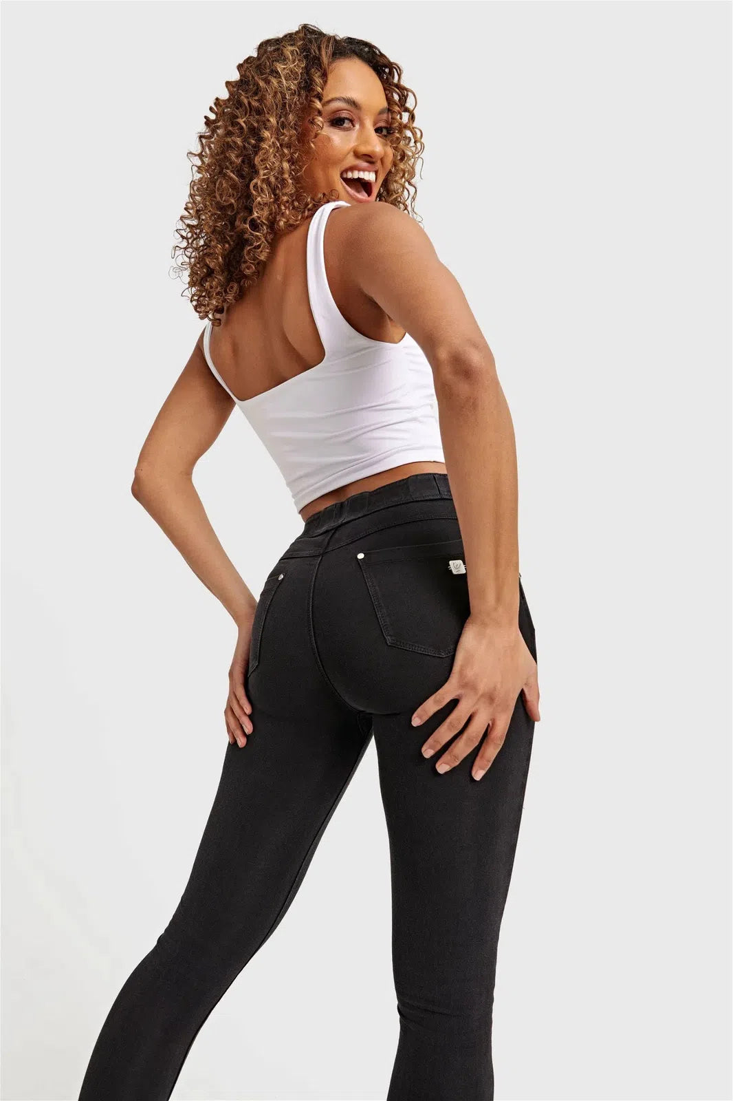 N.O.W® Denim - High Waisted - Full Length - Black + Black Stitching 1