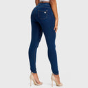 N.O.W® Denim - High Waisted - Full Length - Dark Blue + Yellow Stitching