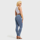 N.O.W® Denim - High Waisted - Full Length - Light Blue + Yellow Stitching