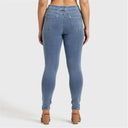 N.O.W® Denim - High Waisted - Full Length - Light Blue + Yellow Stitching