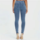 N.O.W® Denim - High Waisted - Full Length - Light Blue + Yellow Stitching