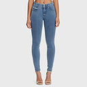 N.O.W® Denim - High Waisted - Full Length - Light Blue + Yellow Stitching