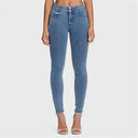 N.O.W® Denim - High Waisted - Full Length - Light Blue + Yellow Stitching