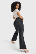 N.O.W® Denim Limited Edition - High Waisted - Wide Leg - Black + Black Stitching