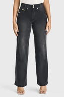 N.O.W® Denim Limited Edition - High Waisted - Wide Leg - Black + Black Stitching