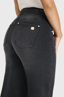 N.O.W® Denim Limited Edition - High Waisted - Wide Leg - Black + Black Stitching