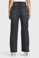 N.O.W® Denim Limited Edition - High Waisted - Wide Leg - Black + Black Stitching