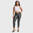 N.O.W® Faux Leather - High Waisted - 7/8 Length - Black