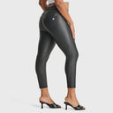 N.O.W® Faux Leather - High Waisted - 7/8 Length - Black