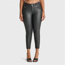 N.O.W® Faux Leather - High Waisted - 7/8 Length - Black