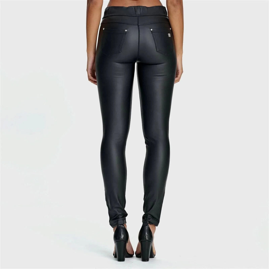 N.O.W® Faux Leather - High Waisted - Full Length - Black
