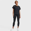 Oversized Mesh Insert Top - Black