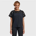 Oversized Mesh Insert Top - Black