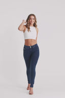 N.O.W® Denim - High Waisted - Full Length - Dark Blue + Blue Stitching