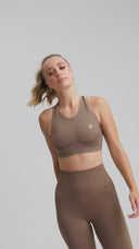 Seamless Active Leggings - High Waisted - 7/8 Length - Mocha