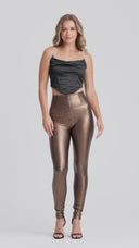 WRUP Faux Leather - Super High Waisted - Full Length - Bronze