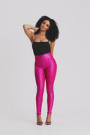 WRUP Disco Pants - Super High Waisted - Full Length - Hot Pink