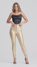 WRUP Faux Leather - Super High Waisted - Full Length - Gold