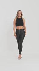 WRUP Corset Faux Leather - High Waisted - Full Length - Black