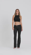 WRUP Denim - Mid Rise - Bell Bottom Flare - Black + Black Stitching