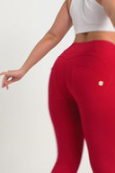 WRUP Fashion - High Waisted - 7/8 Length - Red