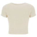 Ribbed T Shirt - Cream
