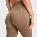 Seamless Active Leggings - High Waisted - 7/8 Length - Mocha