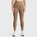 Seamless Active Leggings - High Waisted - 7/8 Length - Mocha