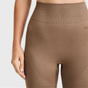 Seamless Active Leggings - High Waisted - 7/8 Length - Mocha