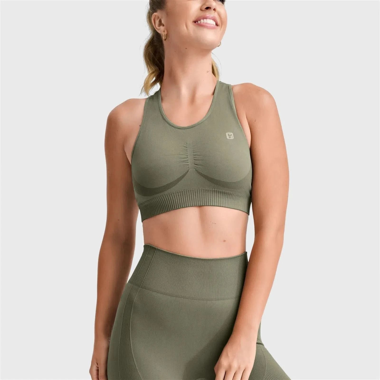 Seamless Sports Bra - Military Green 3