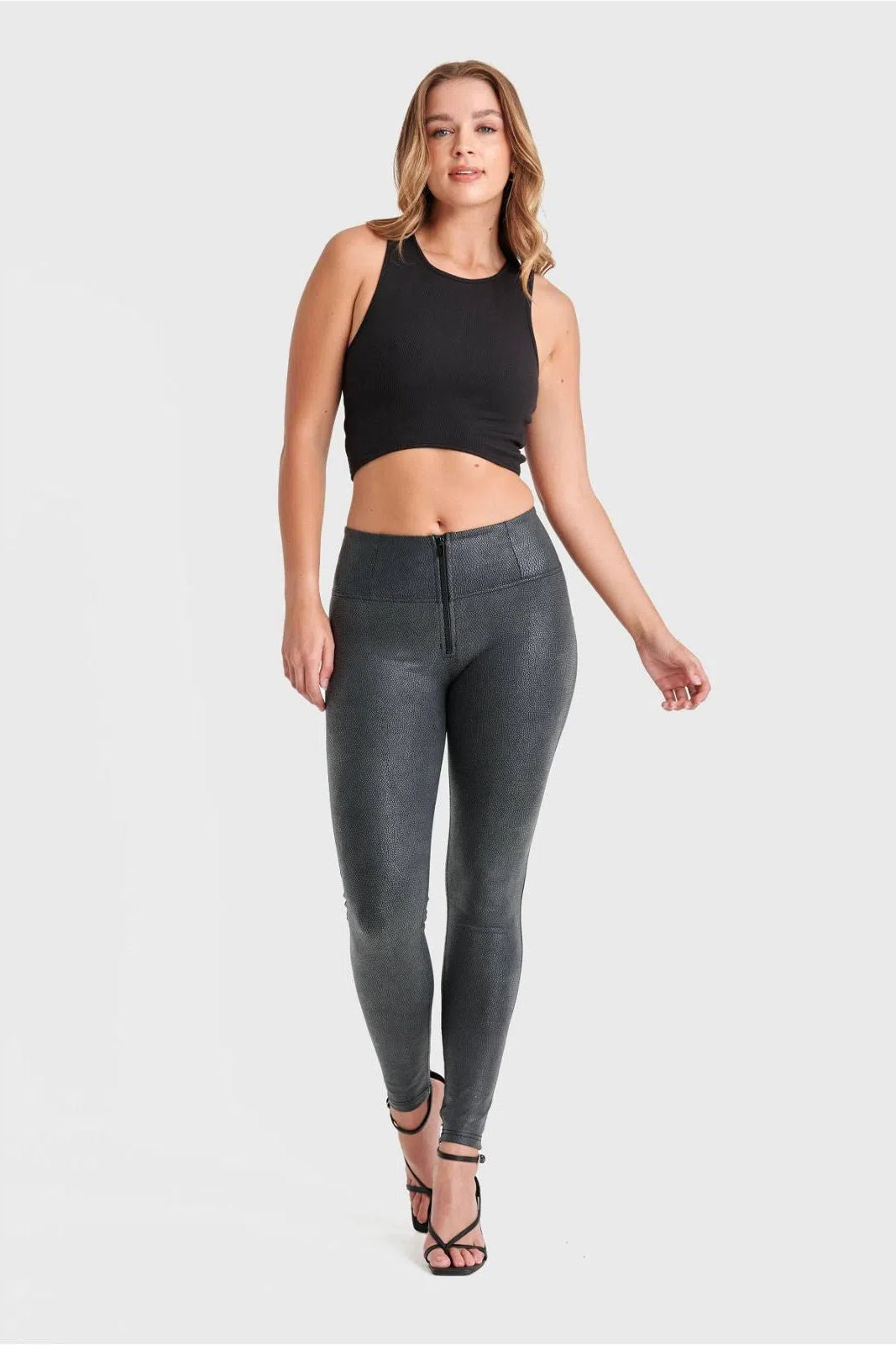 WRUP Snake Skin - High Waisted - Full Length - Black 2
