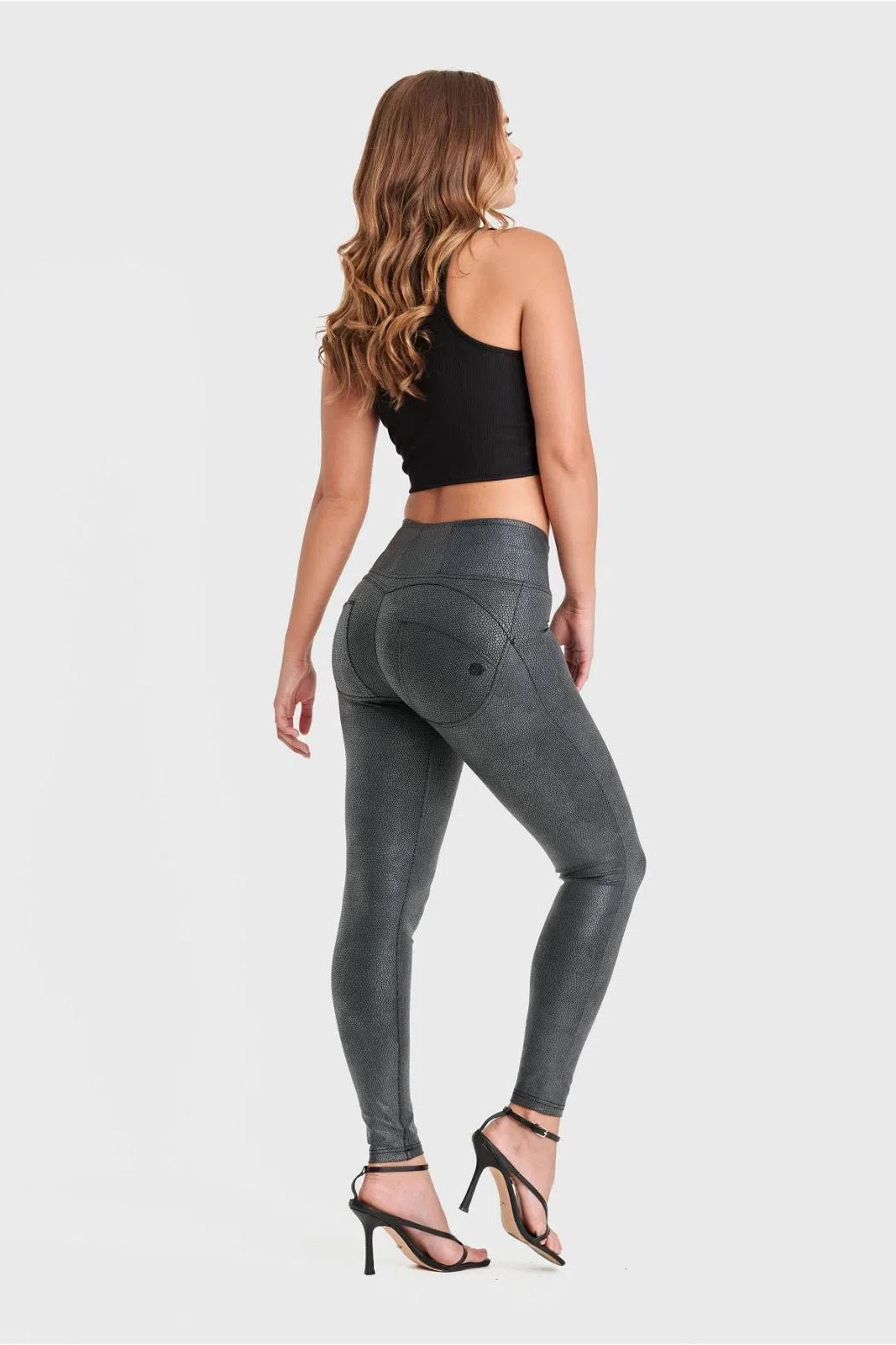 WRUP Snake Skin - High Waisted - Full Length - Black 3