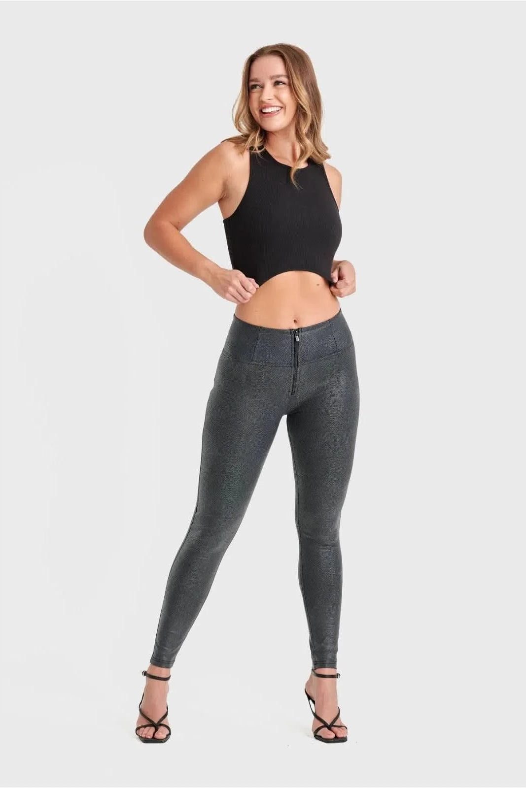 WRUP Snake Skin - High Waisted - Full Length - Black 2