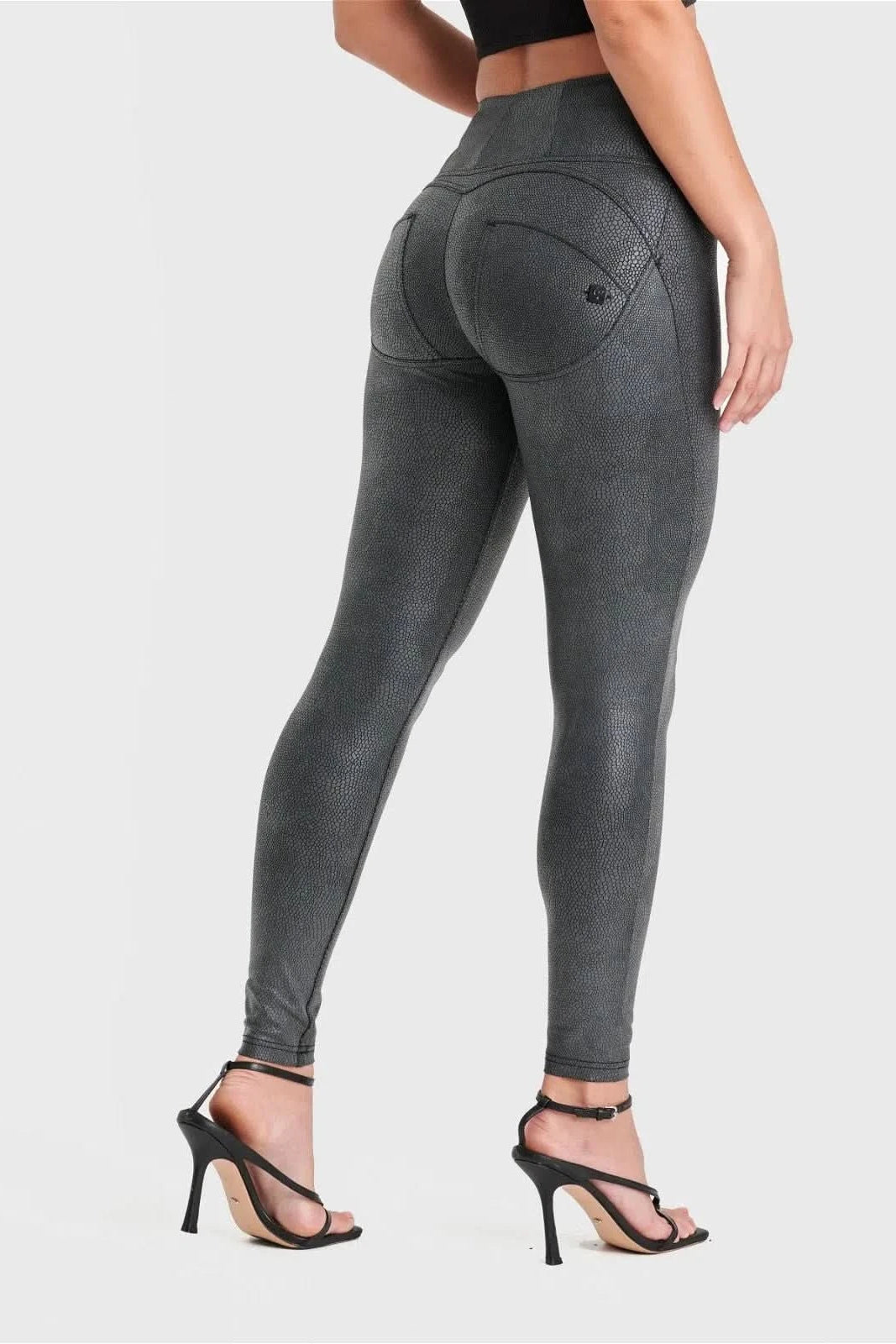 WRUP Snake Skin - High Waisted - Full Length - Black 3