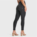 WRUP Biker Denim - Super High Waisted - 7/8 Length - Black + Black Stitching