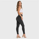 WRUP Biker Denim - Super High Waisted - 7/8 Length - Black + Black Stitching