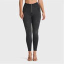 WRUP Biker Denim - Super High Waisted - 7/8 Length - Black + Black Stitching