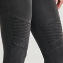 WRUP Biker Denim - Super High Waisted - 7/8 Length - Black + Black Stitching