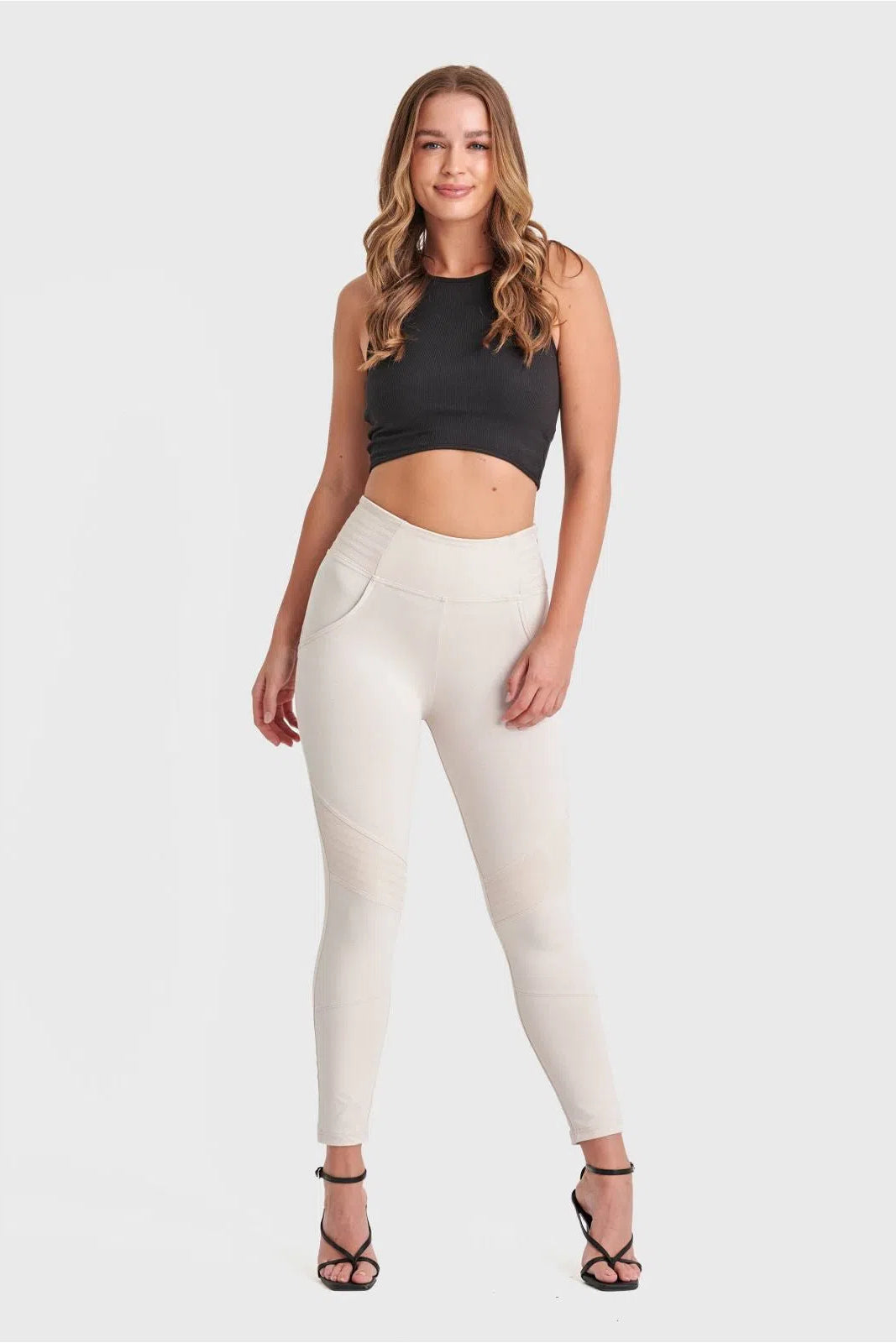 WRUP Biker Fashion - High Waisted - 7/8 Length - Champagne 1
