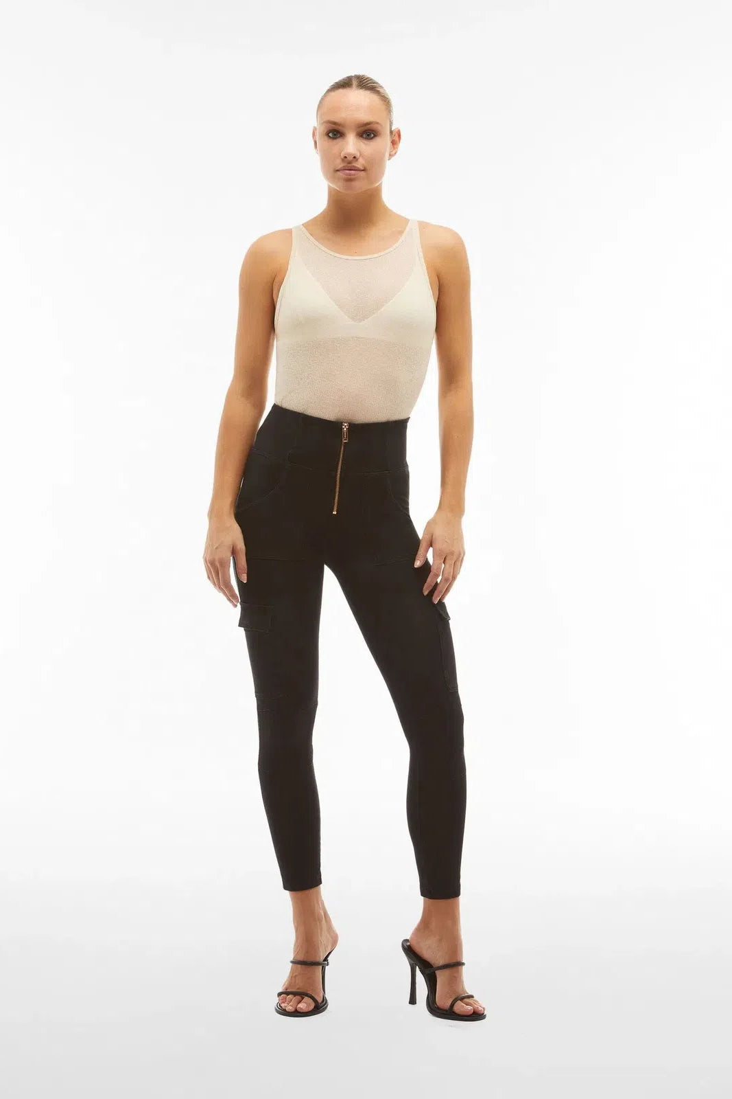 WRUP Cargo Denim - High Waisted - 7/8 Length - Black Denim 1