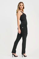 WRUP Cargo Denim - High Waisted - Straight Leg - Black + Black Stitching