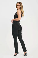 WRUP Cargo Denim - High Waisted - Straight Leg - Black + Black Stitching