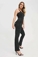 WRUP Cargo Denim - High Waisted - Straight Leg - Black + Black Stitching